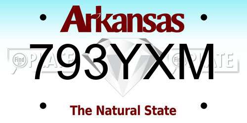 793YXM Arkansas License Plate