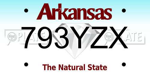 793YZX Arkansas License Plate