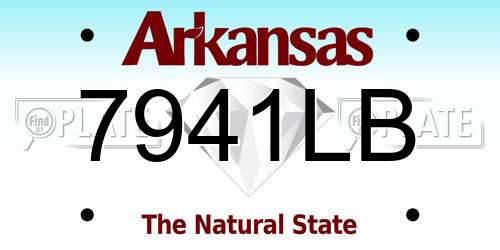 7941LB Arkansas License Plate