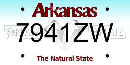 7941ZW Arkansas License Plate
