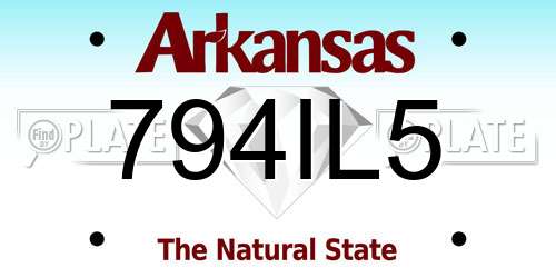 794IL5 Arkansas License Plate