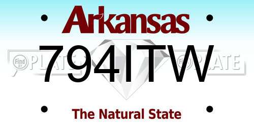 794ITW Arkansas License Plate