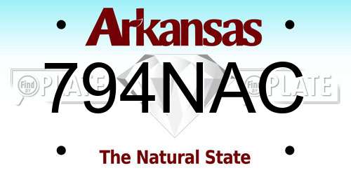 794NAC Arkansas License Plate