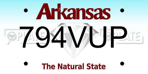 794VUP Arkansas License Plate