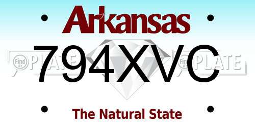 794XVC Arkansas License Plate