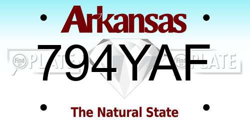 794YAF Arkansas License Plate