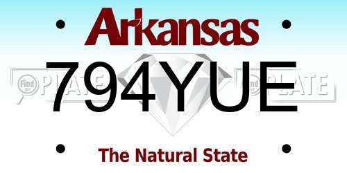 794YUE Arkansas License Plate