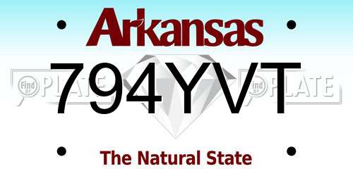 794YVT Arkansas License Plate