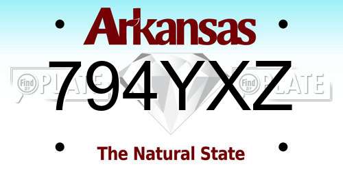 794YXZ Arkansas License Plate