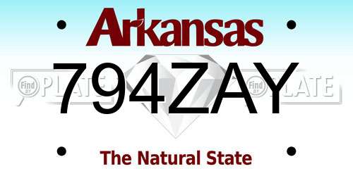 794ZAY Arkansas License Plate