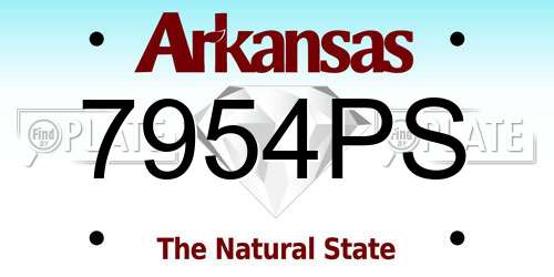 7954PS Arkansas License Plate