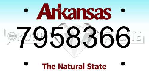 7958366 Arkansas License Plate