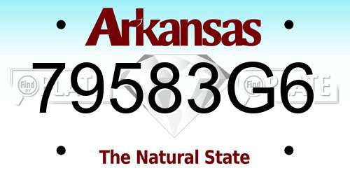 79583G6 Arkansas License Plate