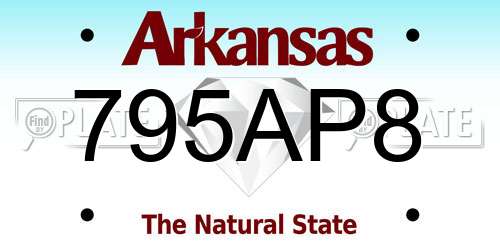 795AP8 Arkansas License Plate
