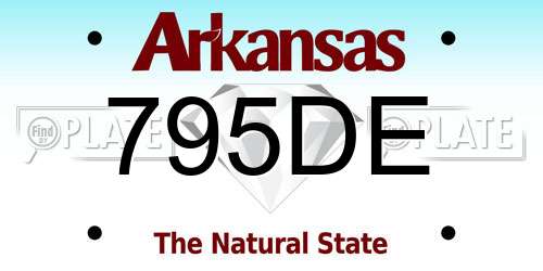 795DE Arkansas License Plate