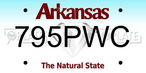 795PWC Arkansas License Plate