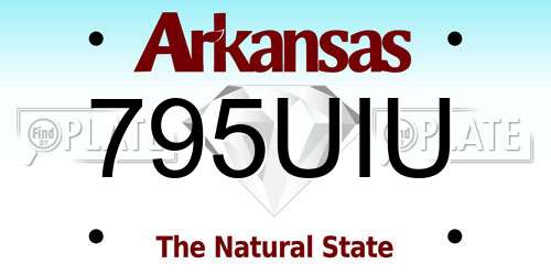 795UIU Arkansas License Plate
