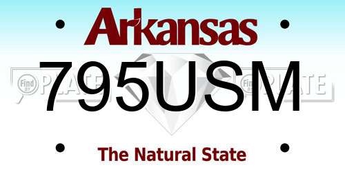 795USM Arkansas License Plate