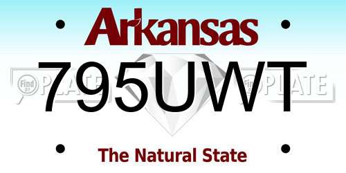 795UWT Arkansas License Plate