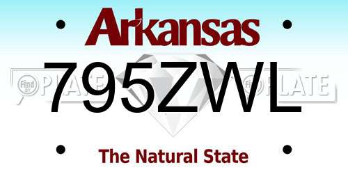 795ZWL Arkansas License Plate