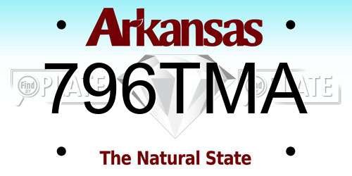 796TMA Arkansas License Plate