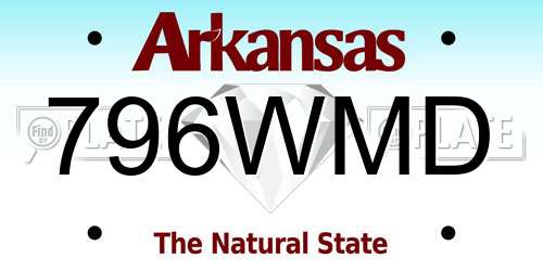 796WMD Arkansas License Plate