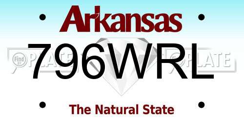 796WRL Arkansas License Plate