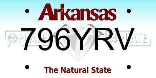 796YRV Arkansas License Plate