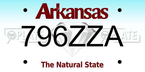 796ZZA Arkansas License Plate