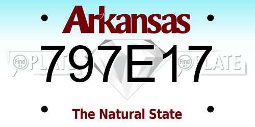 797E17 Arkansas License Plate