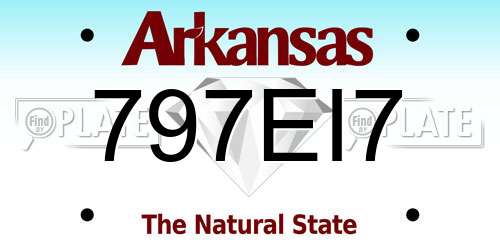 797EI7 Arkansas License Plate