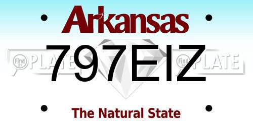 797EIZ Arkansas License Plate