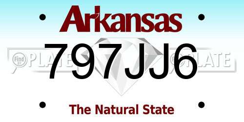 797JJ6 Arkansas License Plate