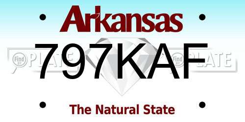 797KAF Arkansas License Plate