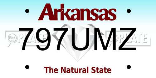 797UMZ Arkansas License Plate