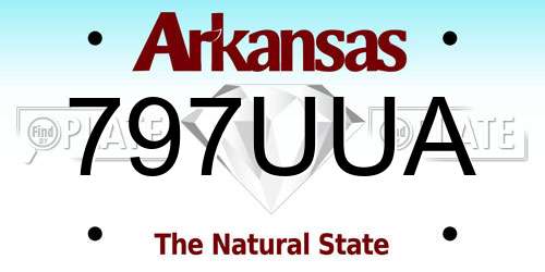 797UUA Arkansas License Plate