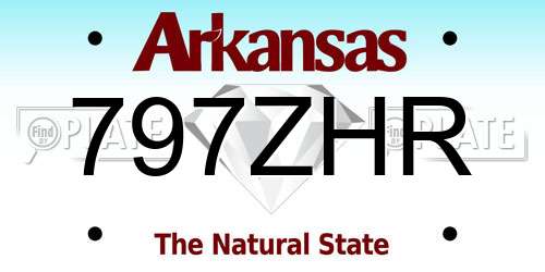 797ZHR Arkansas License Plate
