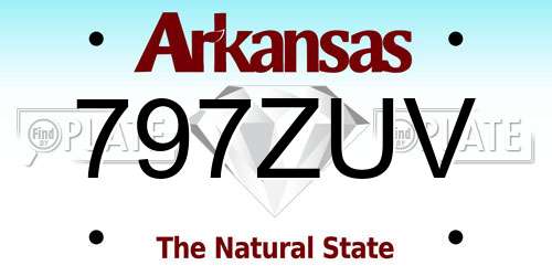 797ZUV Arkansas License Plate