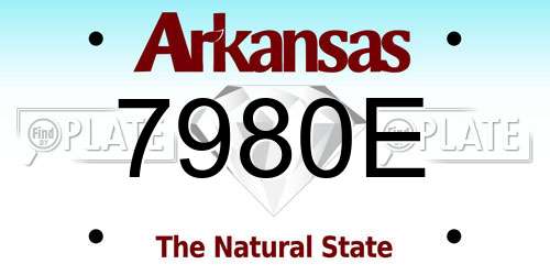 7980E Arkansas License Plate