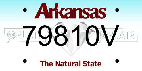 79810V Arkansas License Plate