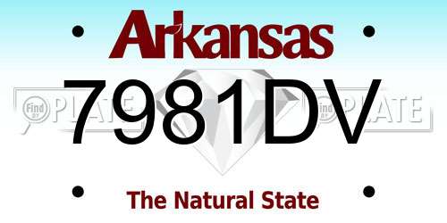 7981DV Arkansas License Plate