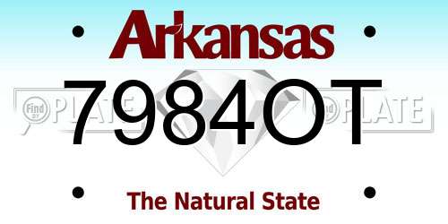 7984OT Arkansas License Plate