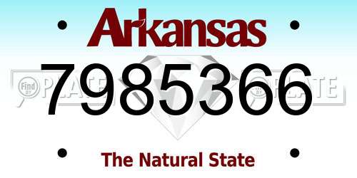 7985366 Arkansas License Plate