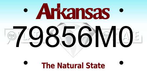 79856M0 Arkansas License Plate