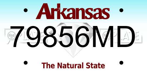 79856MD Arkansas License Plate