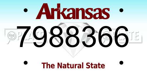 7988366 Arkansas License Plate