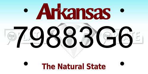 79883G6 Arkansas License Plate