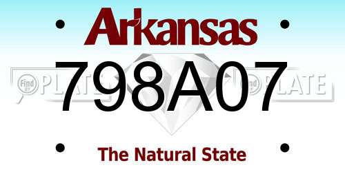 798A07 Arkansas License Plate