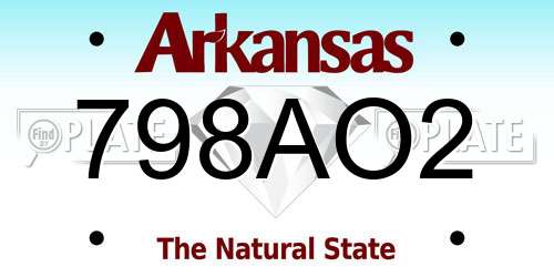 798AO2 Arkansas License Plate