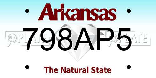 798AP5 Arkansas License Plate